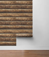 NextWall Faux Log Cabin Peel and Stick Wallpaper NextWall