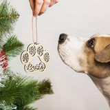 Personalized Dog Cat Paw Ornaments Christmas 2023 Wooden Custom Dogs Cat Pet Name Ornaments Christmas Tree Decoration Gifts for Family ipetlive