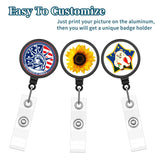 18 Pieces Sublimation Retractable Badge Holder Blank Sublimation Tag Holder DIY Retractable Heat Transfer ID Badge Holder with Clip for ID Card Holders, Keys, Name Tag (Black) Zonon