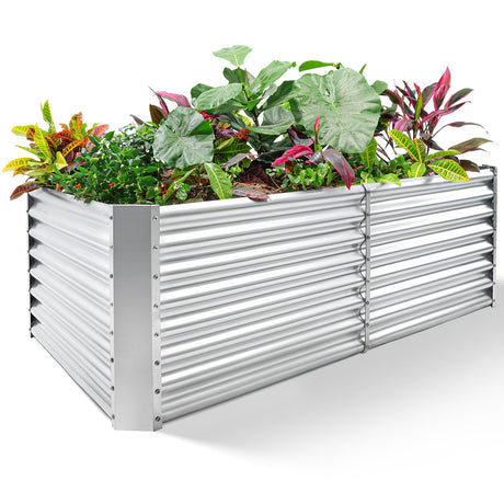 Land Guard 8×4×2 ft Galvanized Raised Garden Bed Kit, Galvanized Planter Raised Garden Boxes Outdoor, Large Metal Raised Garden Beds for Vegetables. Land Guard