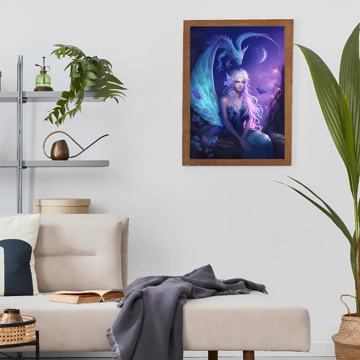 Gabbana Purple Dragon Fairy 5D Diamond Painting Kits, Fairy Diamond Art for Adults, Diamond Dots Gem Art Room Decor Aesthetic 8x12 Inch Gabbana