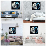 JFYHAB DIY 5D Fox Diamond Painting Kits for Adults Diamond Art Taichi Fox Diamond Painting Full Drill Crystal Rhinestone Embroidery Craft Kits White Black Fox for Home Wall Decor Gifts 12x12inch JFYHAB