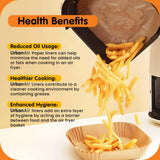 8-Inch Square 125pcs Air Fryer Paper Liners for Easy Cleanup - Non-Stick, Heat-Resistant, and Perfect Fit for Hassle-Free Cooking | Bleach-Free Parchment| (8 In/20cm) URBANAIR