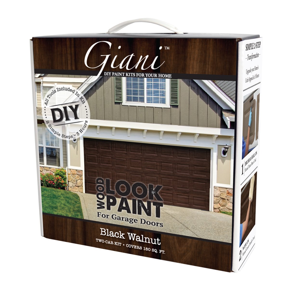 Wood Look Paint Kit for Garage Doors (Black Walnut) Giani