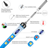 Soldering Iron Kit,80W LCD Screen Soldering Iron, Portable Digital Electronics Soldering Gun with Adjustable Temperature, Welding Tools with Fast Heating Ceramic Thermostatic Design KLARYTYMA