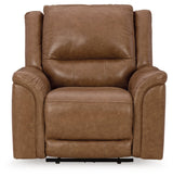 Signature Design by Ashley Trasimeno Contemporary Leather Match Wall Hugger Power Recliner with Adjustable Headrest and USB Ports, Light Brown Signature Design by Ashley