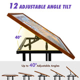 Sunix 1500 Pieces Jigsaw Puzzle Table with Legs, 36"x26" Adjustable Height Puzzle Board with Cover & 6 Sorter Tray, 12-Tilting-Angle Portable Wooden Puzzle Table for Adults, Enclosed with Wheels Sunix