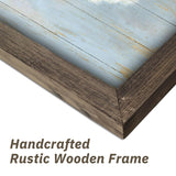 Barn Framed Wall Art Decor: Rustic Farmhouse Wooden Picture Country Windmill Meadow Landscape Painting Blue Sky and Wild Flowers Prints Artwork for Bedroom Kitchen 16'' x 11' cozy country