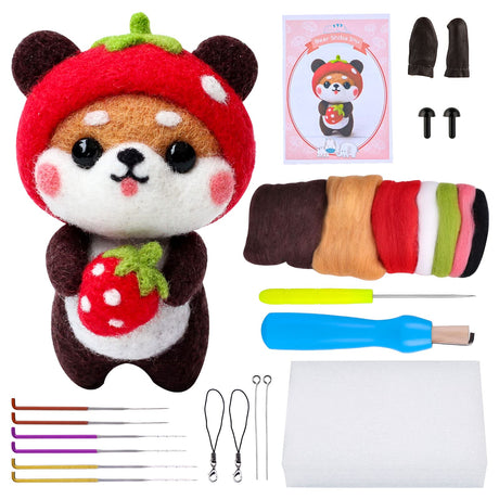 BAGERLA Needle Felting Beginner Kits Felt Animals Wool Felting Kits Complete Needle Felting Tools and Supplies for DIY Felting Starters and Kids BAGERLA