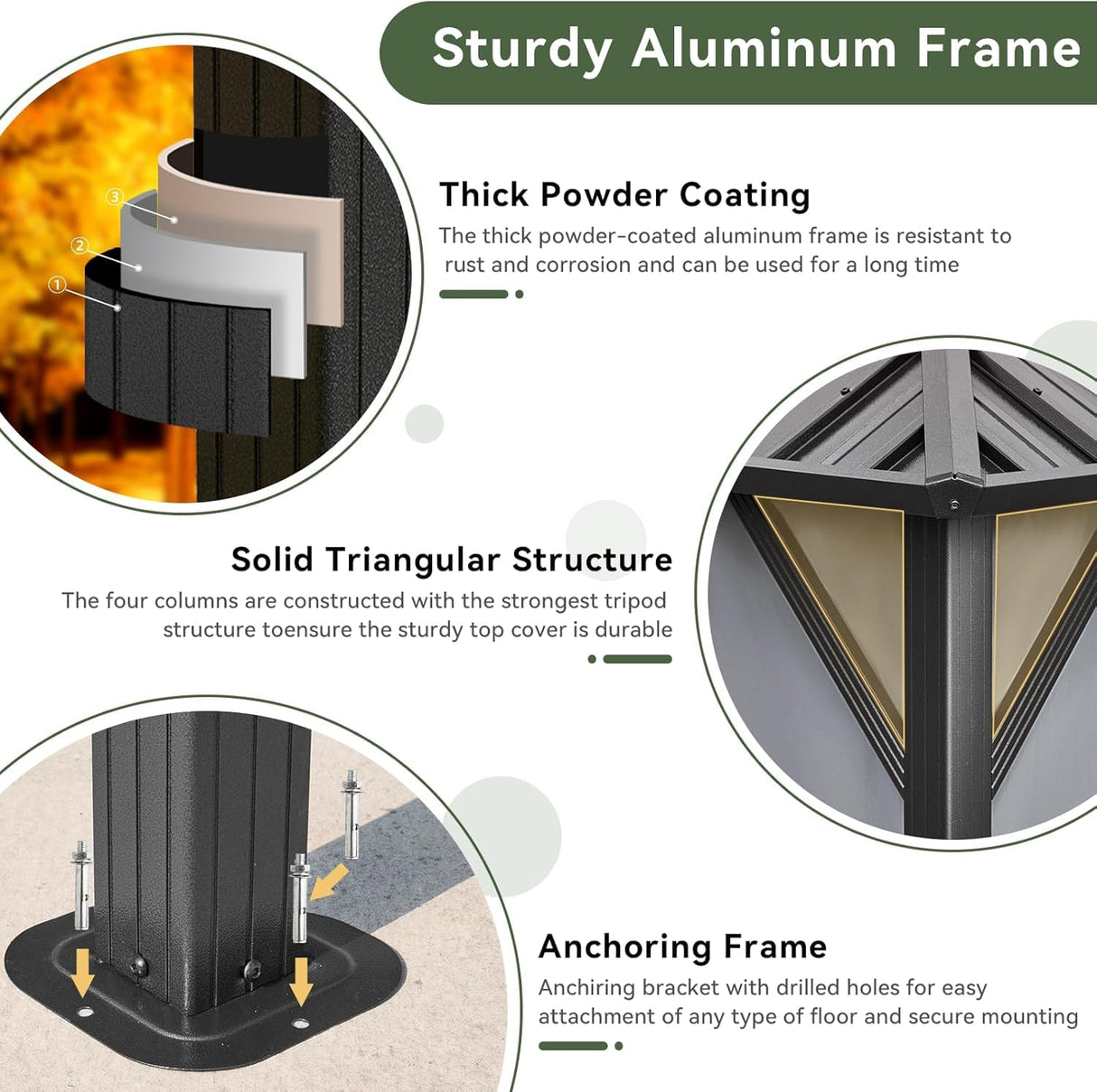 Aoxun Hardtop Gazebo 10x12, Aluminum Frame Canopy with Double Galvanized Steel Roof, Outdoor Gazebo with Breathable Netting and Privacy Curtain for Backyard Aoxun