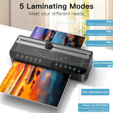 Raycial Laminator Machine A4, Laminating Machine with 50 Laminating Pouches, Hot and Cold Thermal Laminator, 4-in-1 Lamination Machine with 5 Laminating Modes and Auto-Off for Home Office School Use Raycial