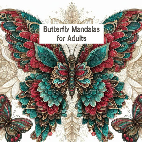 Butterfly Mandalas for Adults: A Beautiful Mandala Coloring Book with Butterflies for Adults Relaxation and Stress Relief Majosta