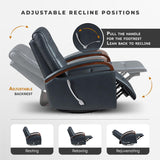 Lexicon 360 Degree Swivel Glider Reclining Chair, Breathable Faux Leather Manual Recliner, Comfy Nursery Glider Recliner, Swivel Reclining Chair for Living Room/Office/Bedroom/Apartment, Dark Blue Lexicon