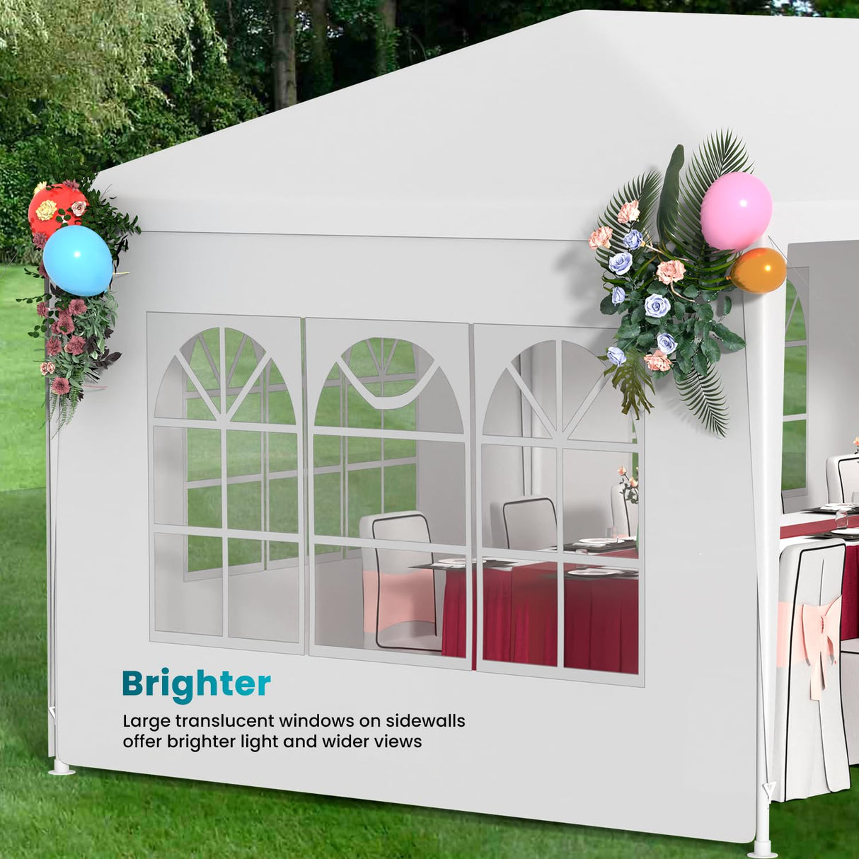 10’ x 30’ Party Tent Portable Outdoor Canopy Tent Sturdy Pop Up Gazebo with 5 Removable Walls Easy Assembly Outdoor Tents for Parties Wedding Event Backyard Patio, White PayLessHere