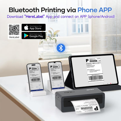 iDPRT Shipping Label Printer 4x6 Bluetooth Thermal Label Printer for Small Business and Shipping Package, Support Android, iPhone, Windows, macOS, Widely Used for Amazon, Shopify, Ebay (Renewed)