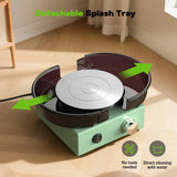 Alldeer Mini Pottery Wheel Kit - 6" Turntable Two-Way Rotation Clay Wheel, Metal Frame, Removable Splash Tray Ceramic Making Kit with 18PCS Sculpting Tools, Pottery DIY Machine for Kids and Beginners Alldeer