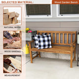 Acacia Wood Outdoor Bench - 705Lbs Capacity for Patio, Porch, and Garden BSTOPHKL