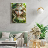 PUAGEMTI 5D Diamond Painting Kits The Young and Beautiful Fairy Diamond Art Kits for Adults DIY Fairy Round Full Drill Paintings with Diamonds Gem Art for Adults Home Wall Decor 12x16 inch PUAGEMTI