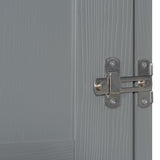 Queen Size Murphy Bed with Storage Cabinet, Wine Rack, Glass Holder, Drawers and Multi-Color LED Strip, Gray Bellemave