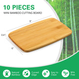 Yinkin 10 Pcs Mini Charcuterie Boards Bulk Cutting Engraving Appetizer Board Bamboo Small Wedding Kitchen Bar Chopping Wooden Serving for Housewarming Paint(Classic Style, 6 x 9 x 0.4 Inches) Yinkin