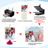 Temlum 40 Pcs Sublimation Air Freshener Blanks with 40 Pcs Tassels, Elastic Rope, Clear Bag, Sublimation Blanks Products DIY Air Freshener for Car, Home Hanging Decoration Sublimation Accessories Temlum