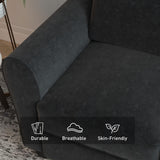 Bonzy Home 58" Black Loveseat Sofa Couch for Living Room, 2 Seater Love Seat for Small Spaces, Modern Couches with Thick Cushion for Home Apartment Office Bonzy Home