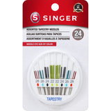 SINGER Tapestry Needles in Dial Compact, Assorted Sized Sewing Needles, Sizes 22, 24, 26, 28, Set of 24 SINGER