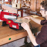 Variable Speed Scroll Saw 16-Inch with Led Workinglight, Extra-Large Adjustable Tilting Work Table for Woodworking PioneerWorks