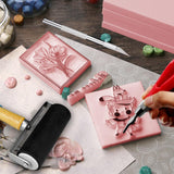 4 Pcs Rubber Carving Linoleum Blocks Rubber Block Stamp Carving Blocks with Brayer Cutter Tools for Printmaking, Printing and Stamp Soft Rubber More Crafts PKEAFC
