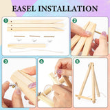 4 Pack Framed Paint by Numbers Kit for Adults with Wooden Easel, Flowers Paint by Numbers with Frame for Beginner, Flowers Adult Paints by Number Kits on Canvas Framed for Wall Decor 8 x 12 Inch Camocin