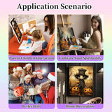 Gemozaic 6 Pack Paint by Numbers Kit for Adults Halloween- Adult Paint by Number Kits on Canvas, Halloween DIY Oil Painting by Numbers for Gift Home Wall Decor 12x16 Inch Gemozaic