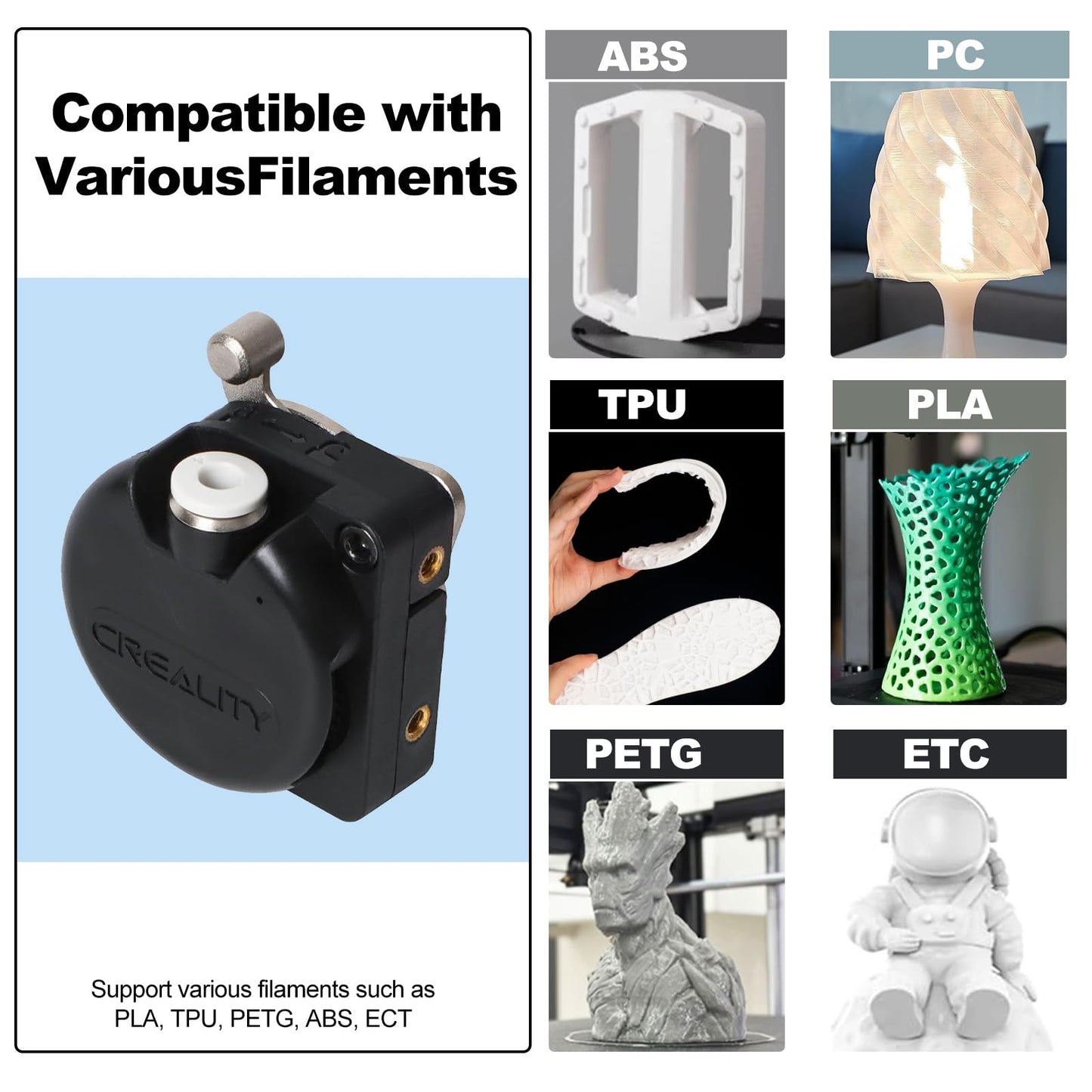 Creality K1C Extruder, Upgrade High Speed Extrusion Kit Dual Gear Feeding Extrusion Mechanism Kit for Creality K1 Max/K1/K1C/ Ender 3 V3/Ender 3 V3 Plus 3D Printer - WoodArtSupply