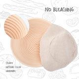 DOYOLLA Bread Proofing Baskets Set of 2 8.5 inch Round Dough Proofing Bowls w/Liners Perfect for Home Sourdough Bakers Baking DOYOLLA