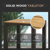 Yoneesn Courtyard Patio Furniture Set, 3-Piece Outdoor Bistro Set, Removable & Washable Deep Seating Cushion, Aluminum Patio Lounge Conversation Set Solid Wood Armrest & Table, Black & Beige Yoneesn