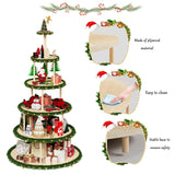 Annzoe 6-Tier 72-Inch Christmas Village Display Stand - Wooden Tree-Style Bookshelf for Holiday Ornaments, Easy Assembly No-Tools-Needed Holder Annzoe