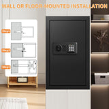 6.0 Cub Large Home Safes Fireproof Wterproof, Anti-theft Fireproof Safe with Programmable Keypad, Spare Keys and Alarm Systerm, Digital Home Security Safe Box for Document Money Medicines Homirxan