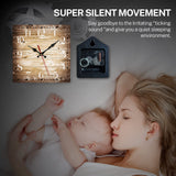 ArtSocket Wooden Wall Clock Silent Non-Ticking, Brown Grain Cracked Ancient Dirty Fence Gray Rustic Coastal Square Wall Clocks Decor for Home Kitchen Living Room Office(12 Inch) ArtSocket