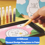 OTAOD 32 Pcs Sand Art Kits for Kids, 16 Color Art Sand kit Scenic Sand with 16 Sheets Animal Sand Art Painting Cards, DIY Crafts Set for Girls and Boys, Arts and Crafts for Kids Ages 6-12 OTAOD