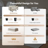 Amsleekey Modular Sectional Sofa, 111.5" U-Shaped Corduroy Comfy Sectional Couches for Living Room, 3-Seater Cloud Couches with 2 Movable Ottomans, Flexible Combination Modern Deep Seat Sofa (Beige) Amsleekey