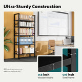 SMUG Book Shelf, 5 Tier Bookshelves Tall Modern Bookcase Shelf Organizer Storage Shelving Unit for Bedroom Living Room and Home Office Black SMUG