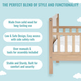 Dream On Me 648-VOAK Brookside Toddler Bed, 53x29x28 Inch (Pack of 1), Vintage White Oak Dream On Me