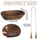 Kathfly Prayer Dough Bowl Wood Decorative Bowl with Cross and Cards Christian Gifts 58 Inch Wooden Rustic Prayer Bread Religious Spiritual Gifts for Blessing Farmhouse Entryway Kathfly