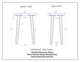 Alaterre Furniture Hairpin Natural End Table, Live Edge 15 in x 20 in x 27 in Alaterre Furniture