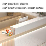 Modern Front Reception Desk, Commercial l Shaped Reception Desk with LED Light & Lockable Drawer, Modern Retail Checkout Sturdy & Well Built for Lobbies, Office, SOHO, Shop Generic