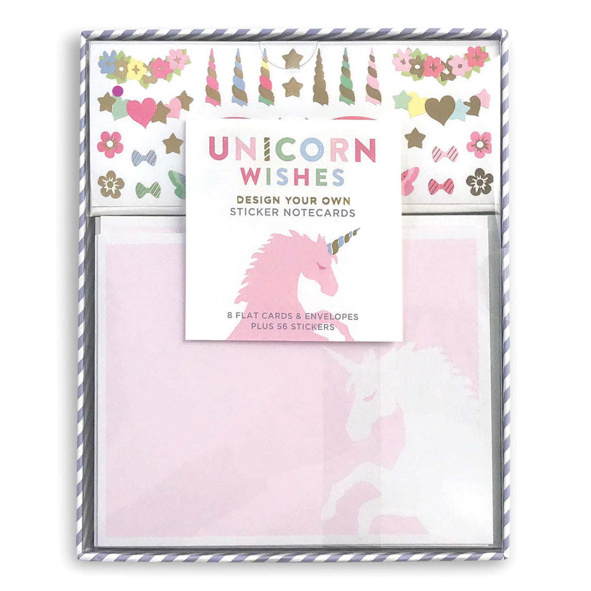 Mrs. Grossman's Design Your Own Sticker Notecards Card Making Kit - includes 8 Cards, Envelopes, and Classic Stickers - Create DIY Thank You, Birthday, Greeting Cards (Unicorn Wishes) Mrs.Grossmans