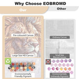 EOBROMD Paint by Numbers Kits for Adults Animal, Lion DIY Kits Crafts for Beginner, Painting Kits Adults, Oil Paint by Numbers for Home Decor Gift 16x20inch(Without Frame) EOBROMD