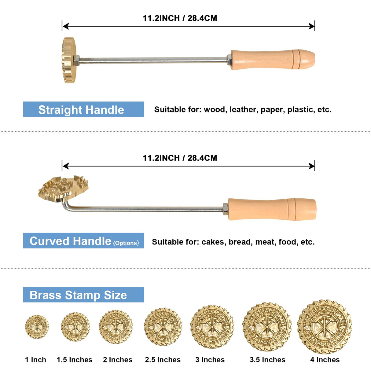 KAINSY Custom Branding Iron - Personalised Metal Stamp for Wood, Leather, and More (2 Inches) KAINSY