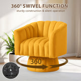 YSICK Swivel Accent Chair,360°Swivel Barrel Chairs, Mid-Century Chair with Wide Upholstered, Modern Velvet Fabric, Round Armchair for Living Room, Lounge, Bedroom YSICK