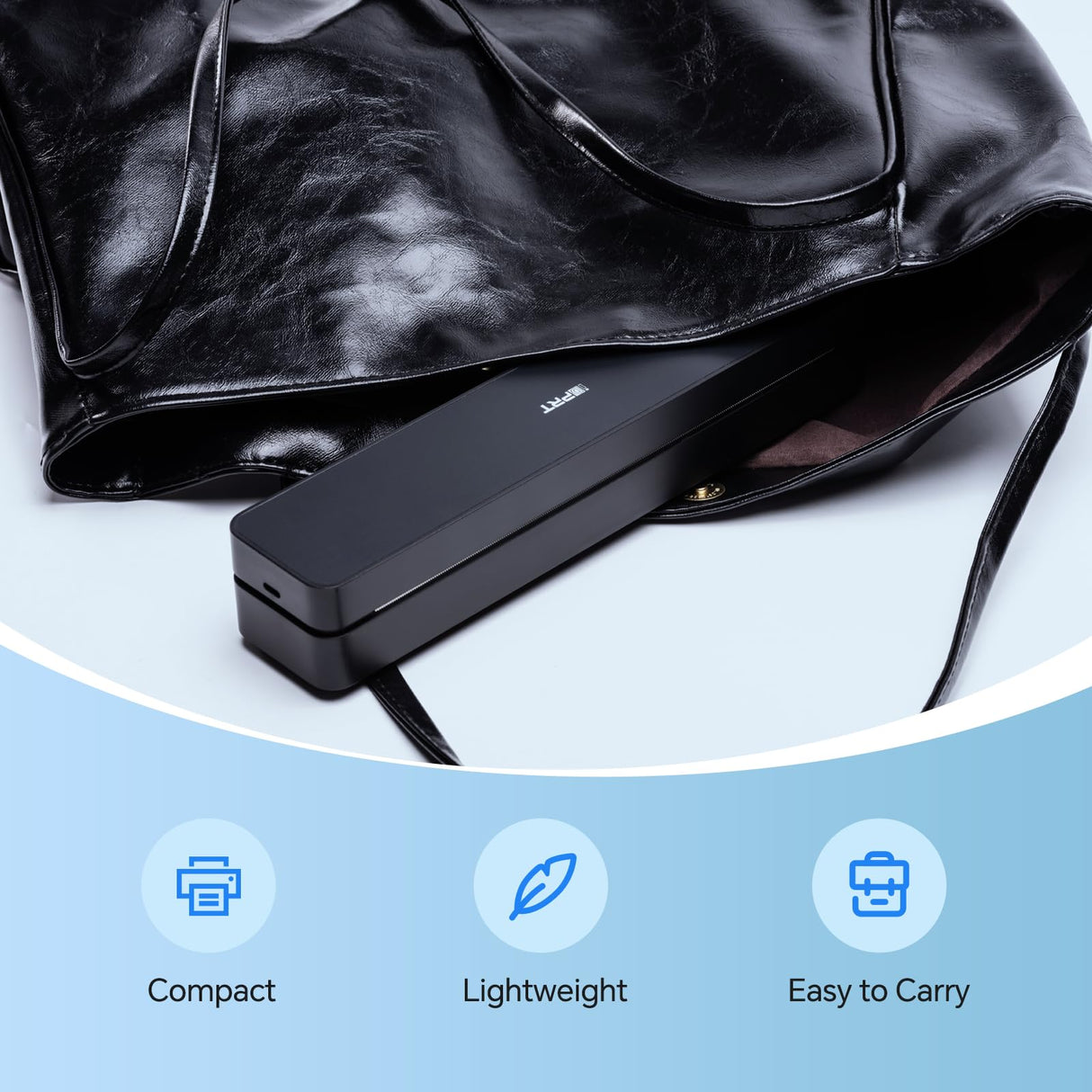 iDPRT Portable-Printer Wireless for Travel, Bluetooth Thermal Printer Support 8.5" x 11" US Letter&A4&A5 Size,300DPI Inkless Printers for Home Use,Compatible with Android and iOS Phone&Laptop,Black iDPRT