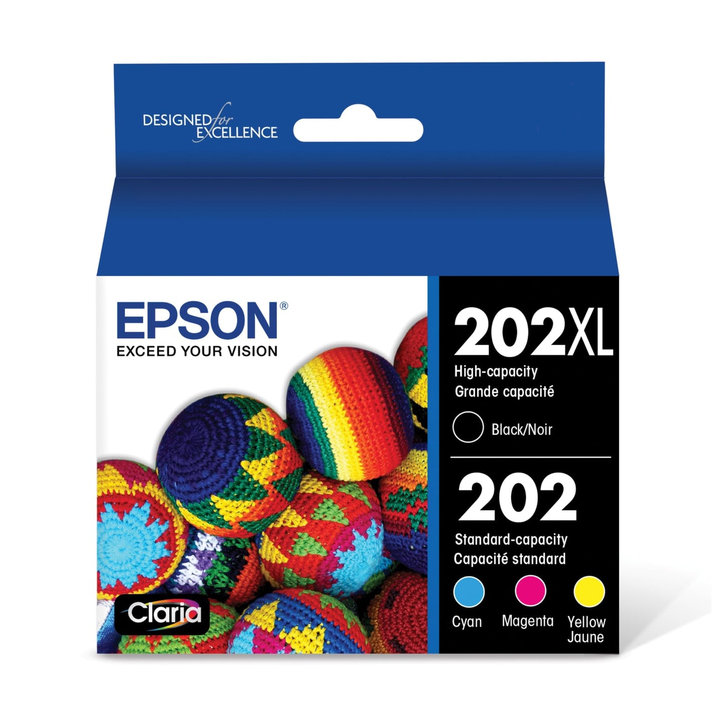 EPSON 202 Claria Ink High Capacity Black & Standard Color Cartridge Combo Pack (T202XL-BCS) Works with WorkForce WF-2860, Expression XP-5100